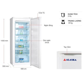 MIỄN PHÍ CÔNG LẮP ĐẶT Tủ Đông ALASKA 210 Lít IF-21