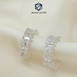 Bông tai bạc nữ Jemmia đá emerald - JM751