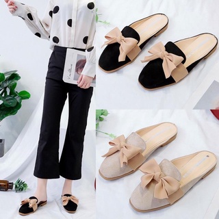 Sục Nữ Da Lộn Nơ Lụa Phong Cách Tiểu Thư