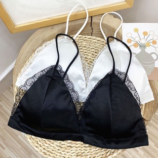 Áo lót bralette satin ren