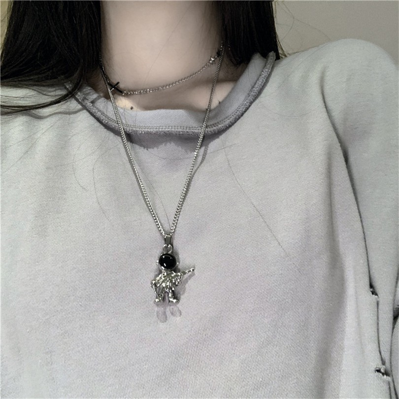 [Spot] Dây Chuyền Mặt Hình Phi Hành Gia Phong Cách Hip Hop Hàn Quốc 12983