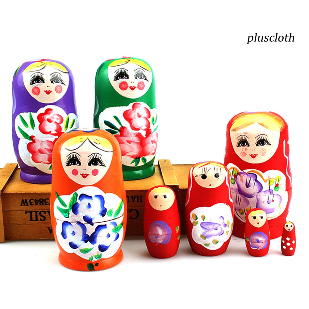 Set 5 búp bê Nga Matryoshka lồng nhau bằng gỗ