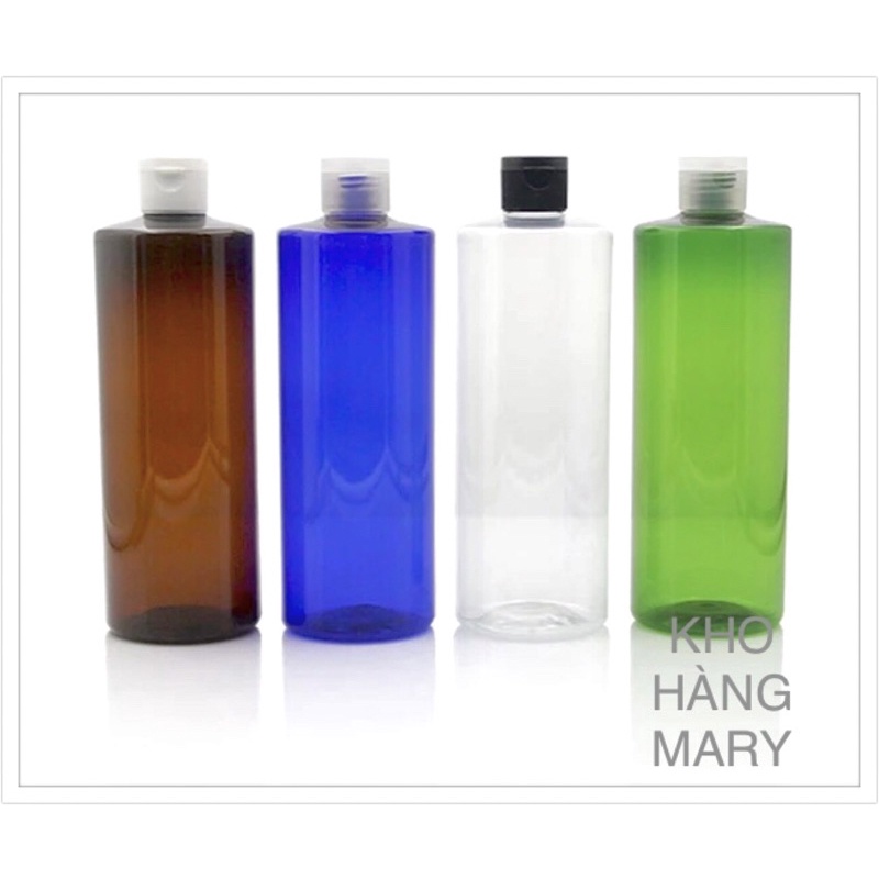 Chai pet 500ml nắp bật Đen/ trong - Bình Nhựa lớn Trong/ Xanh lá / Nâu nắp Vặn Nhôm
