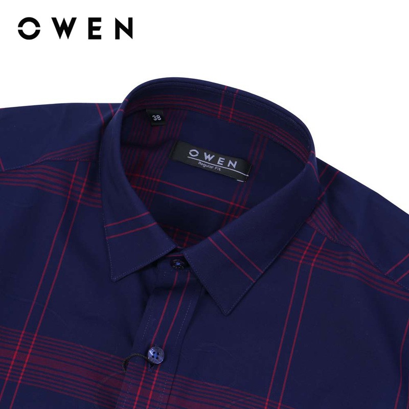 Áo Sơ mi dài tay nam Owen Bamboo Regularfit màu xanh tím - AR90508DT