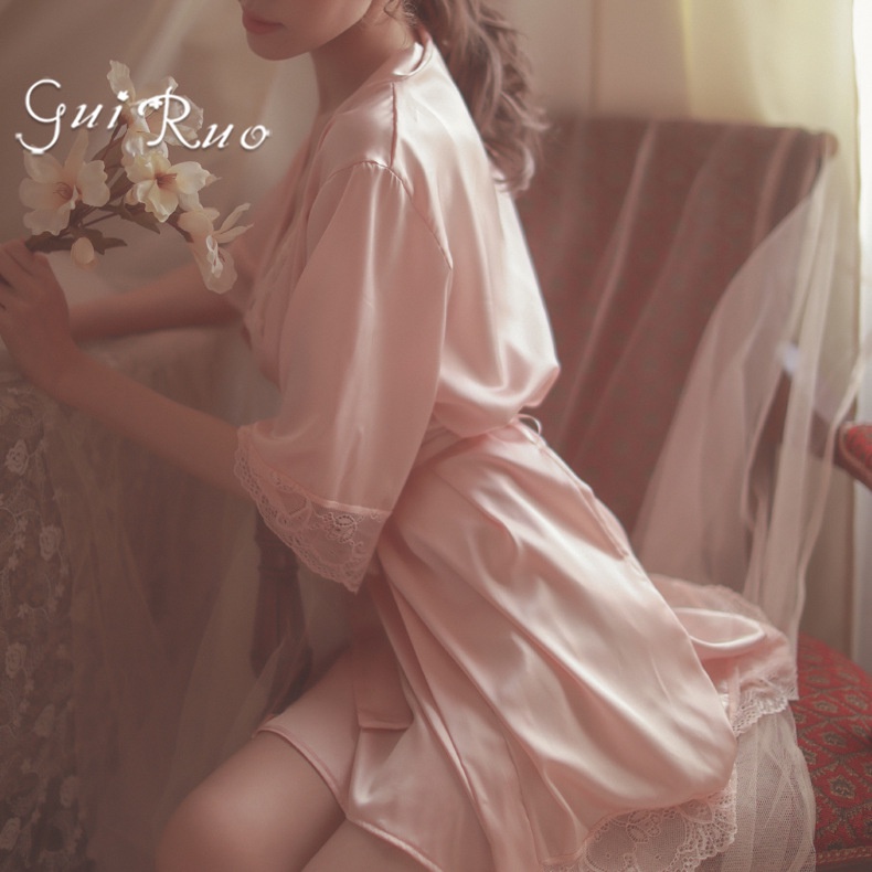 Áo Choàng Ngủ Dài Tay Gợi Cảm Cao Cấp Đồ Lót Ren Quyến Rũ Đồ Lót Nữ Mặc Nhà | BigBuy360 - bigbuy360.vn