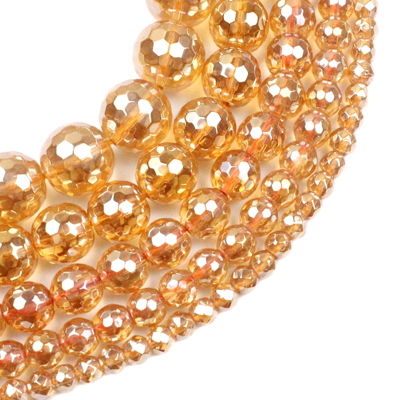 Đá Tự Nhiên Mặt Vàng Hematite Hạt Rời Miếng Đệm Hạt Trang Sức Làm DIY Vòng Cổ Vòng Tay Phụ Kiện 2 / 3 / 4 / 6 / 8 / 10mm