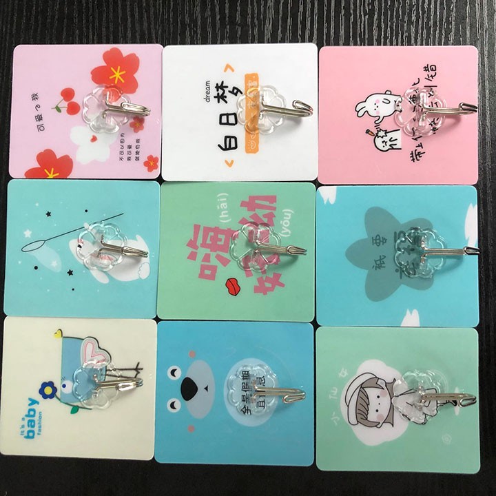 Móc Dán Tường Treo Đồ Màu 3D Siêu Dính, Siêu Bền Đa Năng