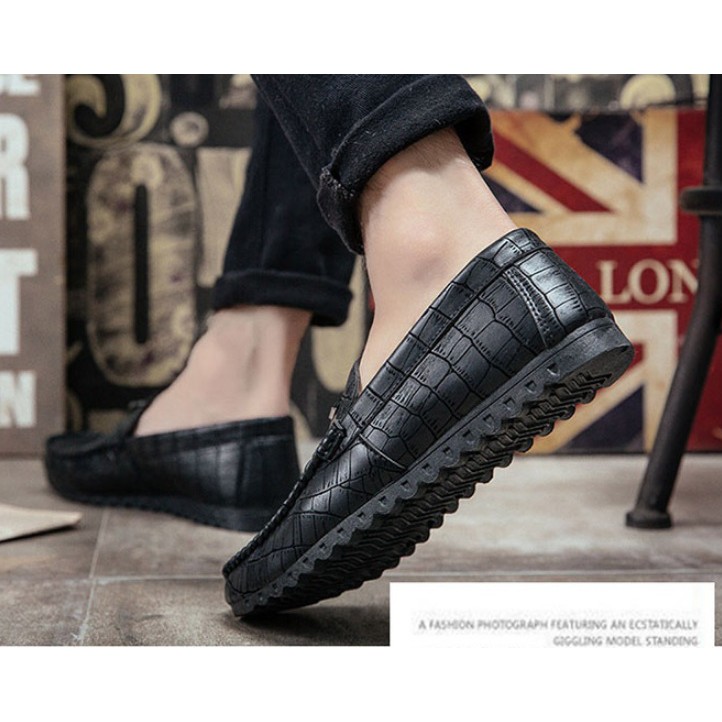 [NHẸ MỀM ÊM_TRỢ SHIP] Giày mọi nam vân da cá sấu SM067, giày lười nam êm chân, chống trượt, đàn hồi tốt | BigBuy360 - bigbuy360.vn