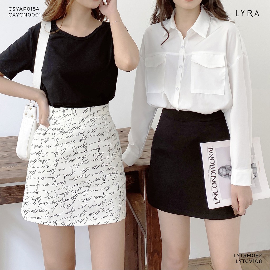 Chân váy chữ A lưng cao in chữ LYRA, họa tiết cá tính thời trang phong cách Hàn Quốc-CXYCN0001 | BigBuy360 - bigbuy360.vn