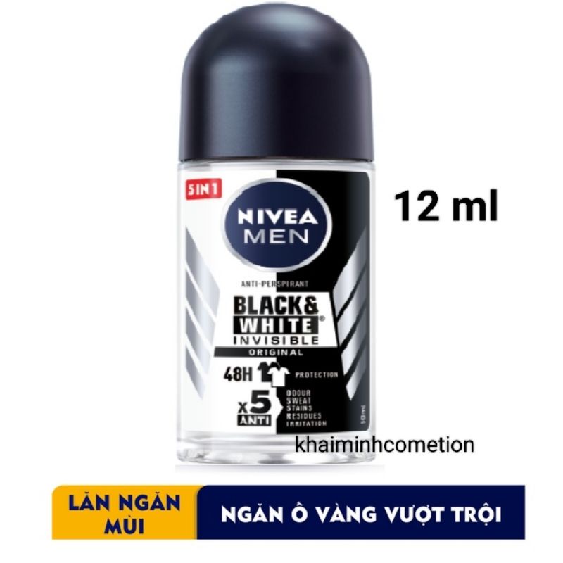 Lăn khử mùi nivea black & white 12ml