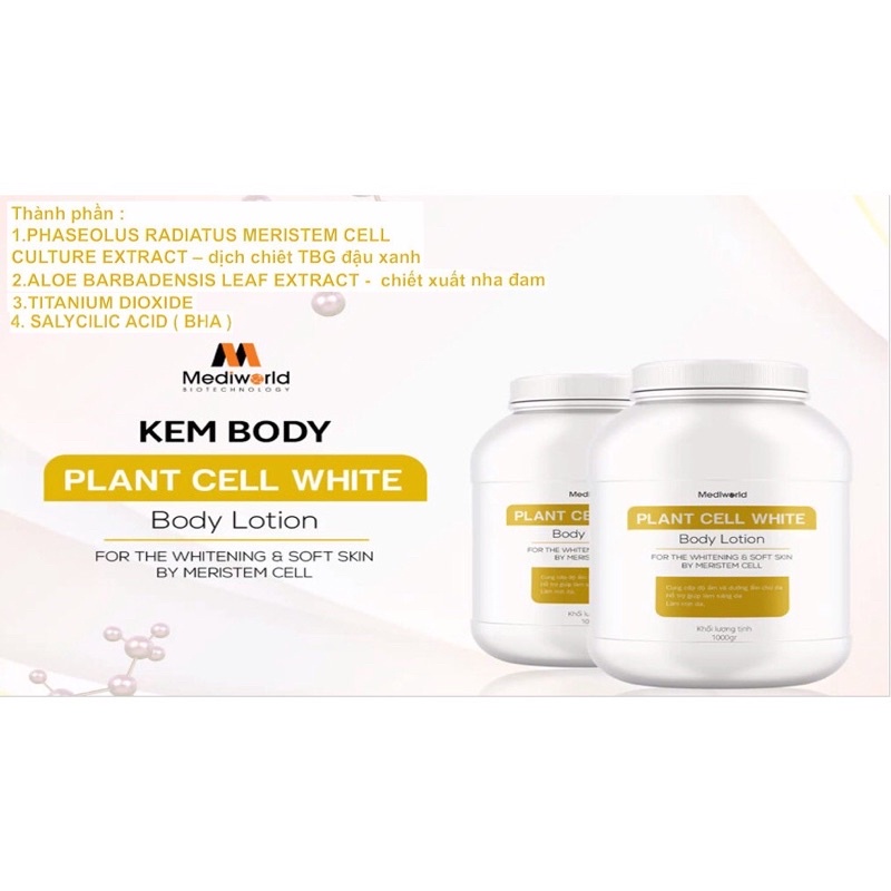 Kem Dưỡng Body 𝐏𝐥𝐚𝐧𝐭 𝐂𝐞𝐥𝐥 𝐖𝐡𝐢𝐭𝐞 𝐁𝐨𝐝𝐲 𝐋𝐨𝐭𝐢𝐨𝐧 Hũ 50gr, 30gr (ra lẻ)