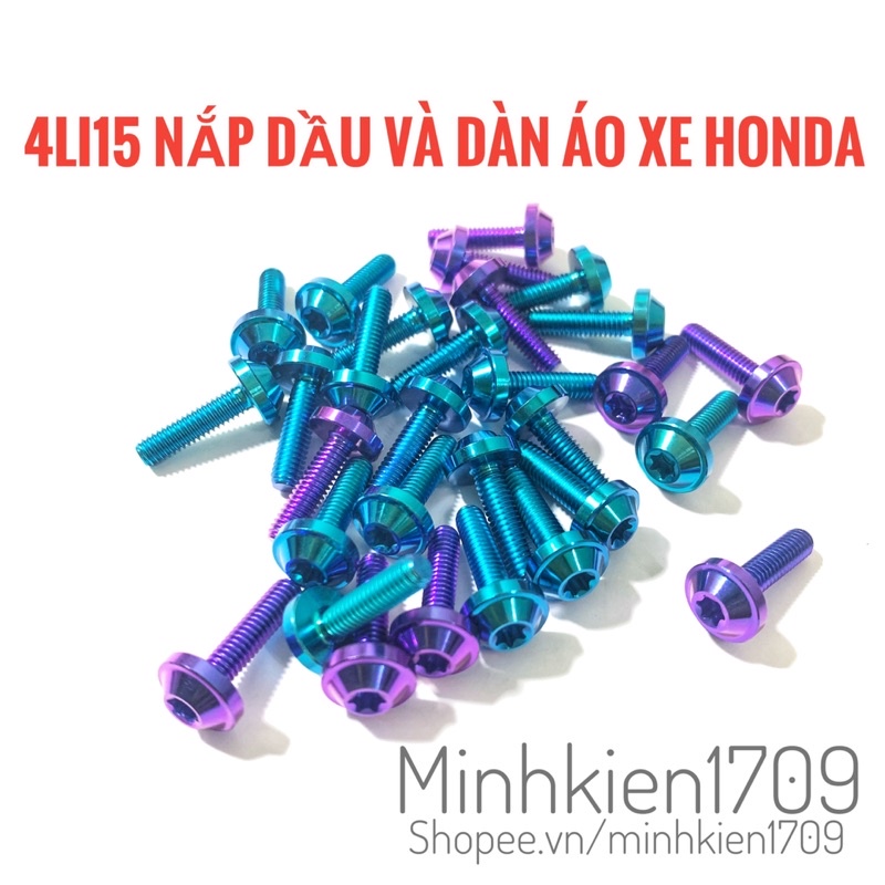 (GR5 XỊN) ốc titan 4li15 gắn nắp dầu và dàn áo xe honda