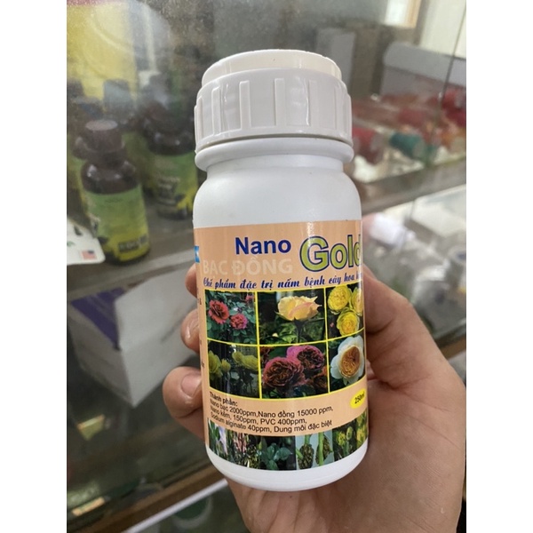 Chế phẩm Nano Gold Bạc Đồng chuyên trừ nấm bệnh cho cây Hoa hồng chai 250ml