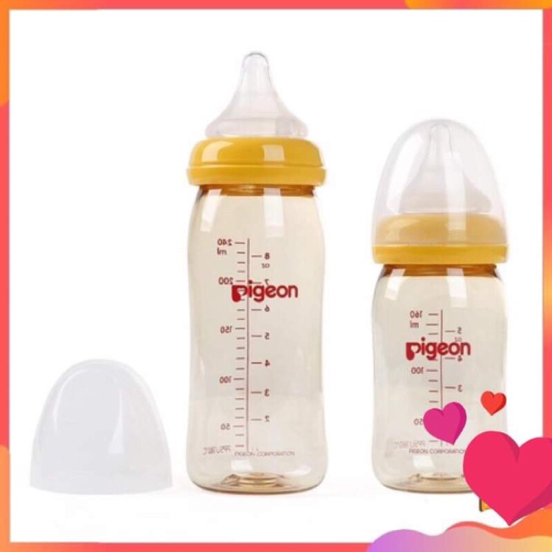 Bình Sữa Pigeon Cổ Rộng PPSU Plus 160ML/ 240ML