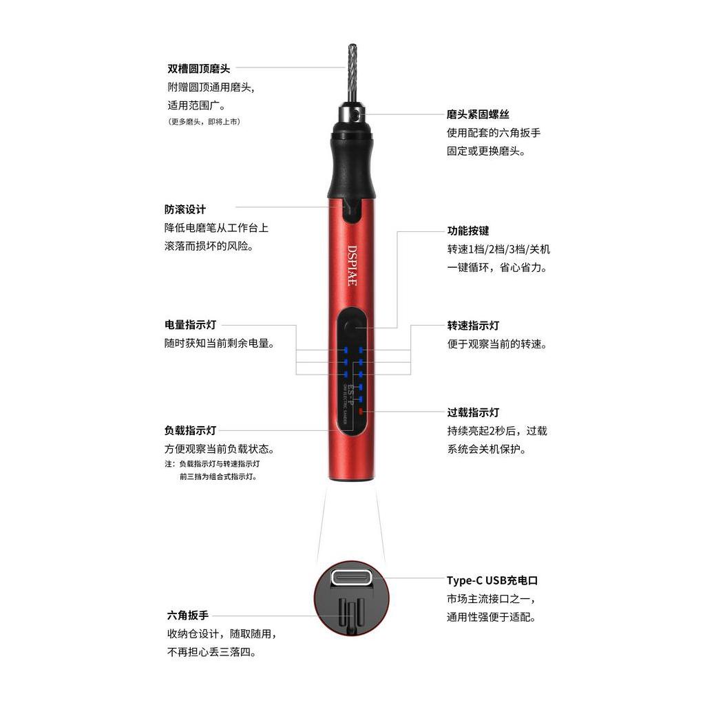 DỤNG CỤ MÔ HÌNH DSPIAE - BÚT MÀI MINI CẦM TAY ONI ELECTRIC SANDER / MŨI KHOAN/ MÚT ĐÁNG BÓNG