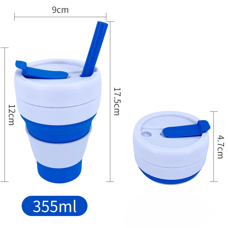 Cốc Uống Cafe - Ly Đựng Nước Gấp Gọn Silicon 355ml