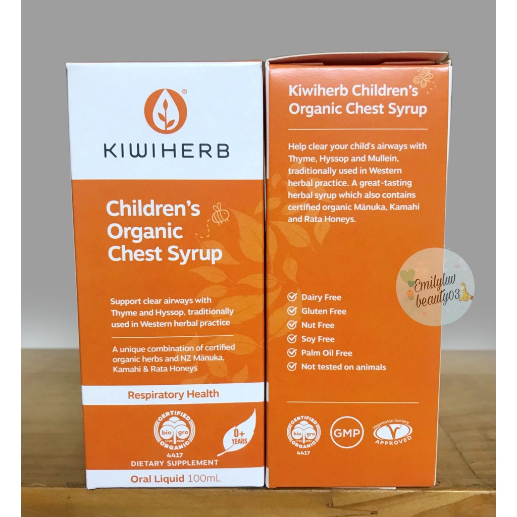 Siro giảm ho đờm Kiwiherb Children’s Organic Chest Serup New Zealand 100ml