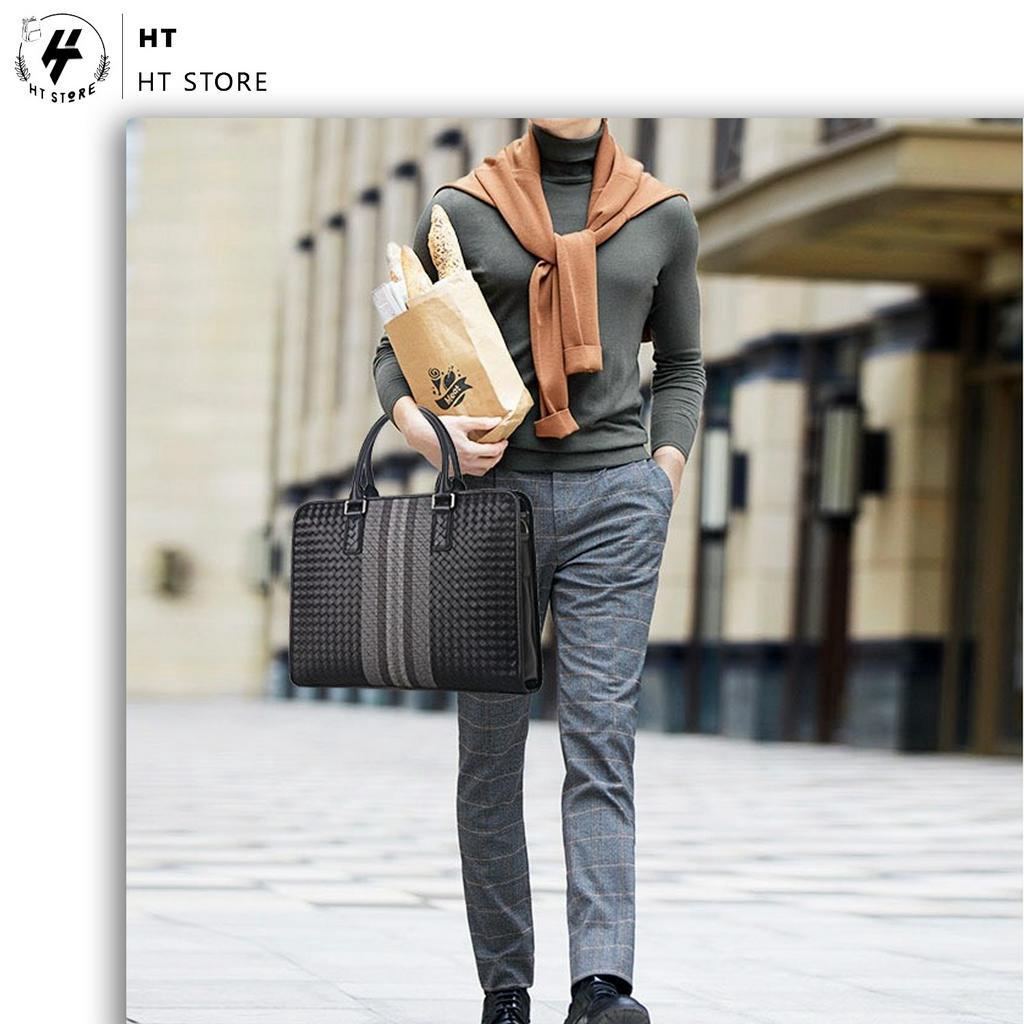 T4061 - Cặp da công sở,Cặp văn phòng Cao Cấp ,Chất liệu Da PU cực bền,Cặp Đựng Laptop 15.6inh,Vệ sinh dễ dàng
