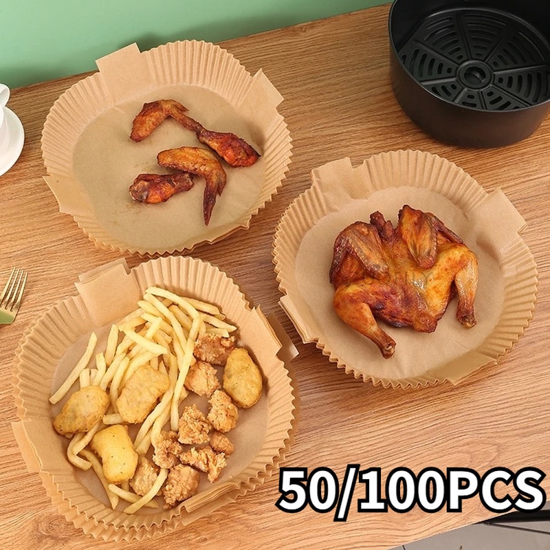 Set 50/100 Giấy Lót Nướng Bánh Sử Dụng Một Lần Chống Dính Chống Dầu Có Tay Cầm Sáng Tạo