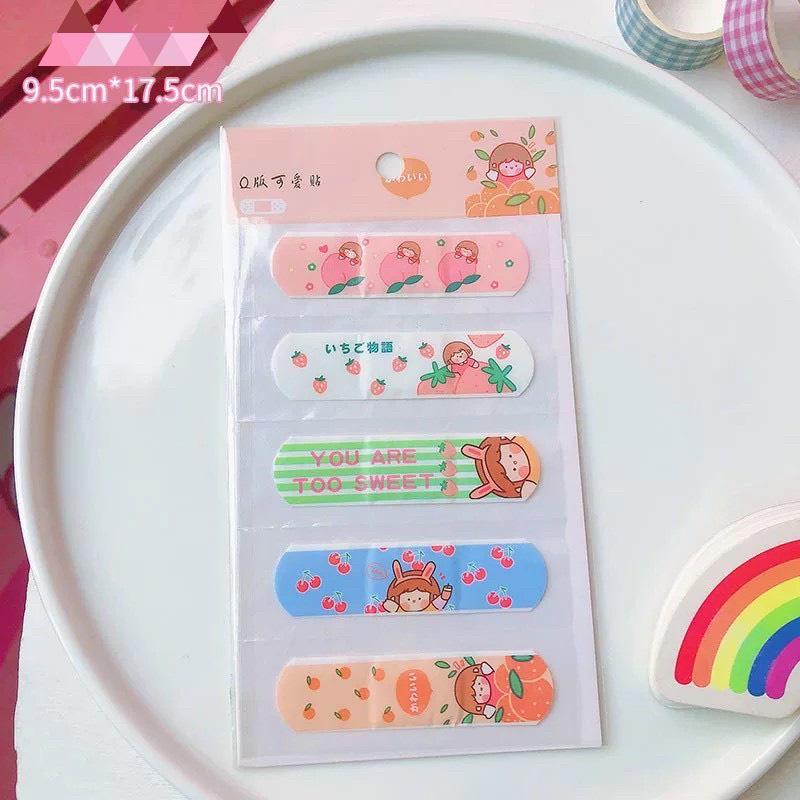 Băng Cá Nhân Cute Hoạt Hình Kháng Nước Thoáng Khí (Set 5 cái)