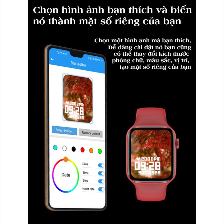 Đồng hồ thông minh Hw22 nghe gọi , thay hình nền cá nhân , nhận thông báo app ( bản nâng cấp đồng hồ thông minh Hw12 )