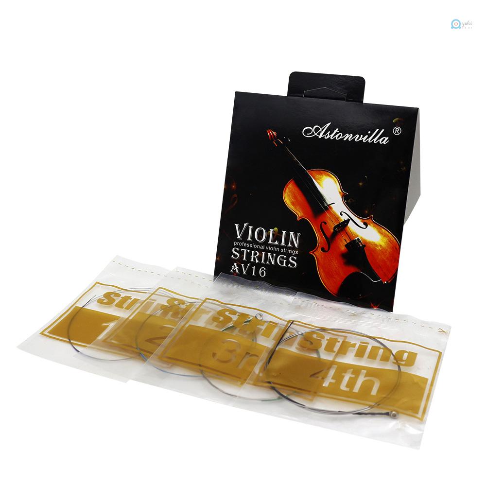 Bộ dây đàn violin bằng thép (E-A-D-G) lõi niken bạc thông dụng với đầu bóng mạ niken cho 4/4 3/4 1/2 1/4 1/8