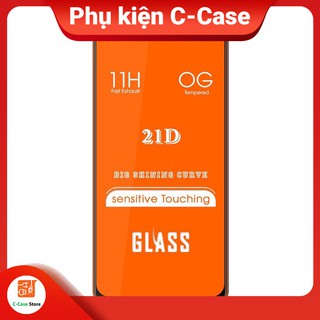 Kính cường lực iphone 21d full màn cho iphone 12/12pro/12promax - tặng kèm giấy lau màn hình - c case