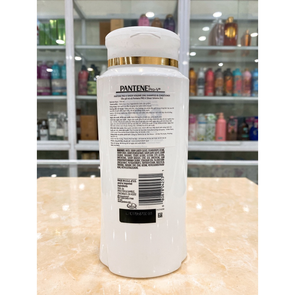 Dầu Gội & Xả 2in1 Pantene Pro-V USA 700ml~750ml