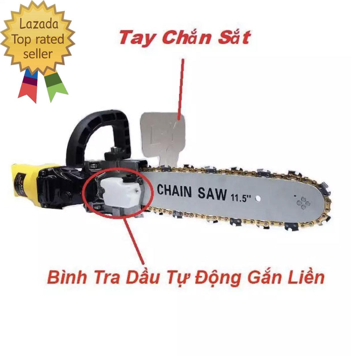 Bộ chuyển đổi máy mài máy cắt cầm tay thành máy cưa xích đa năng - Loại mới có bình dầu gắn liền rất tiện