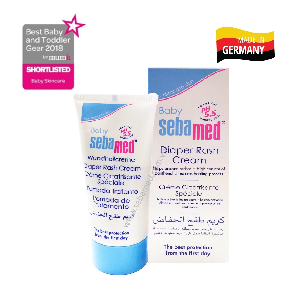 Kem ngăn ngừa hăm tã cho bé Baby Sebamed Diaper Rash Cream pH5.5 (50ml)