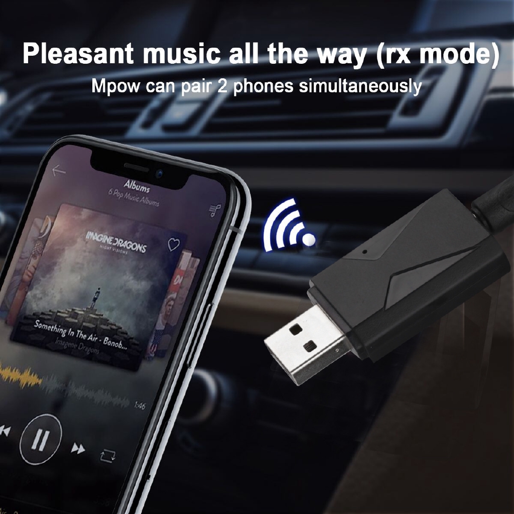 Thiết bị phát âm thanh bluetooth 5.0 mini AUX RCA USB jack 3.5mm cho TV/PC/xe hơi