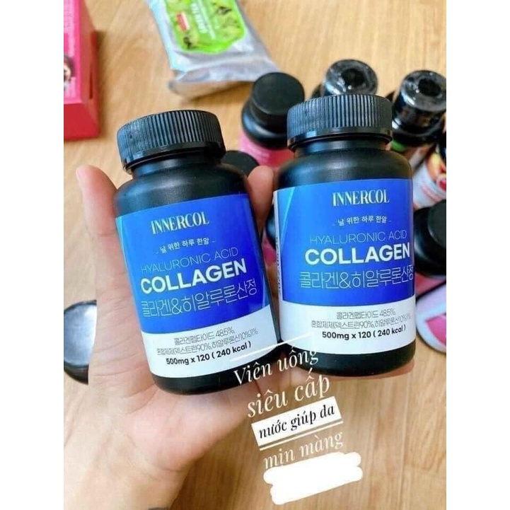 Viên uống collagen đẹp da, cấp nước, nâng cơ tăng đàn hồi da, collagen INNERCOL Hàn Quốc 120 VIÊN