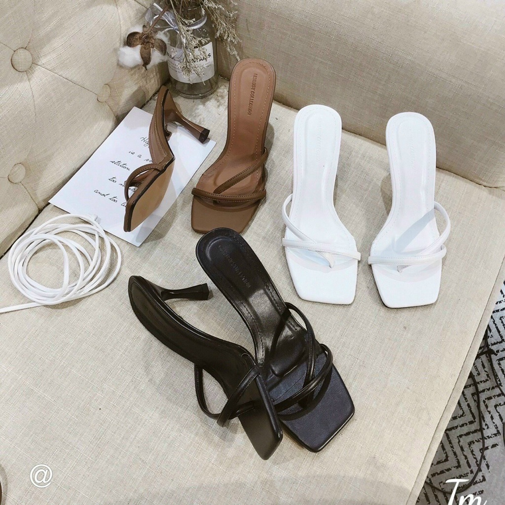 Sandal Cao Gót Nữ Quai Ngang Buộc Dây Gót Nhọn Cao 7P Đan Mảnh Quấn Chiến Binh Tôn Dáng Sang Chảnh CG-0603