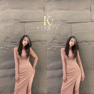 Đầm Body Cổ Cao Xẻ Tà