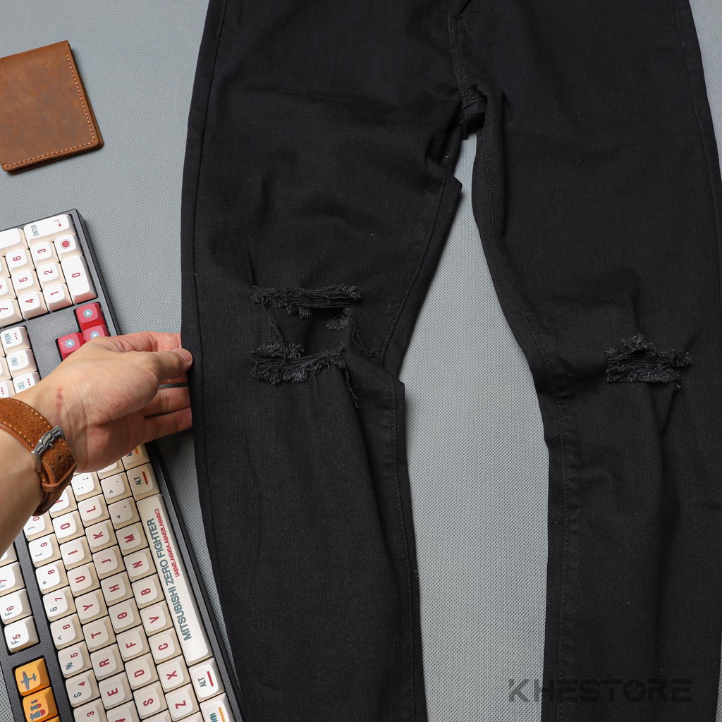 Quần Jeans Nam Khestore NP193 , Jeans TrơnĐen Rách Gối Phong Cách Hàn Quốc | BigBuy360 - bigbuy360.vn