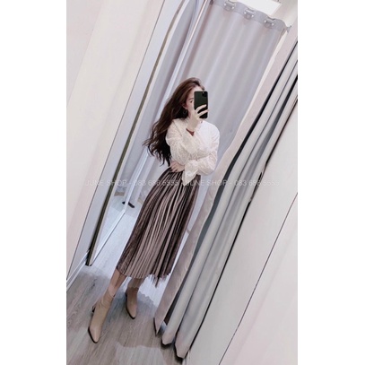 Chân váy nhung dập li 2 lớp quảng châu  mặc 2 mặt,chân váy quốc dân 4 mùa-MAI THỎ SHOP-