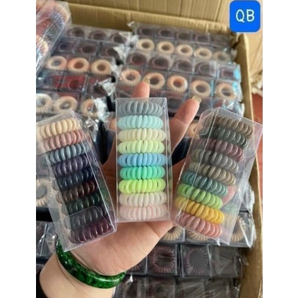 Set 9 dây cột tóc lò xo siêu chắc màu đẹp