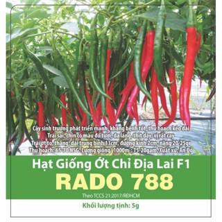 Hạt Giống Ớt Chỉ Địa Lai RD788