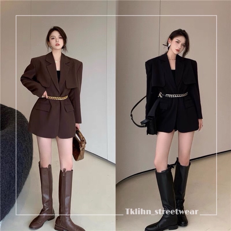 TKLIHN Áo khoác VEST dài tay ulzzang ÁO khoác BLAZER oversize FASHIONITA 2021 KÈM ẢNH THẬT CUỐI