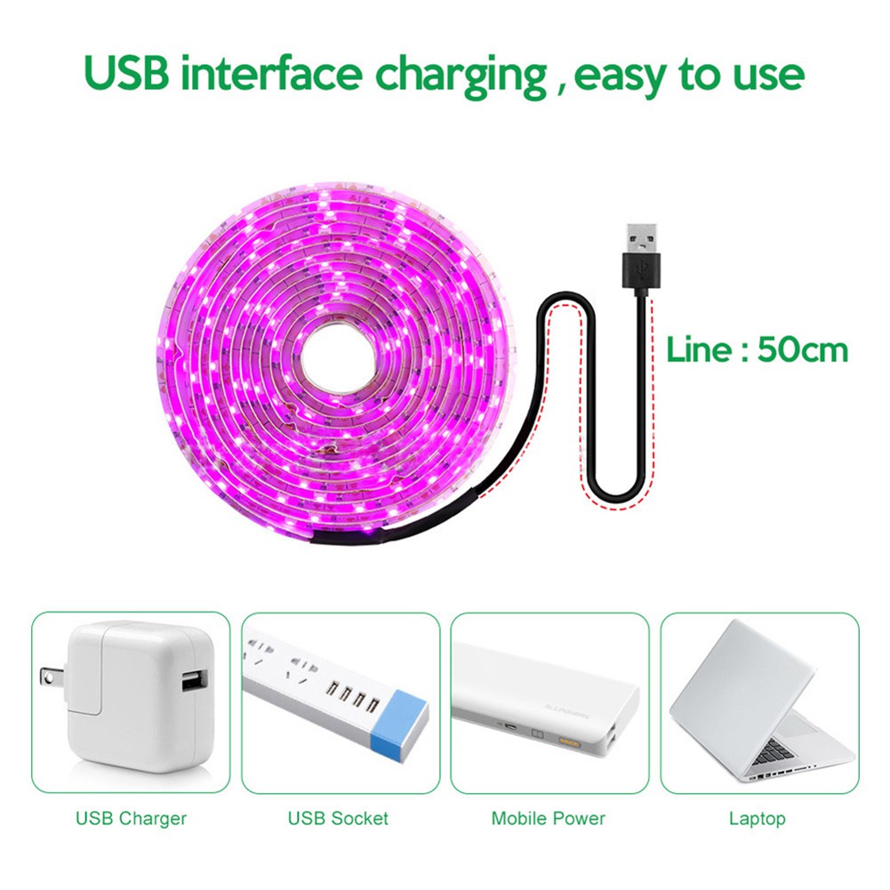 Dây Đèn Led Quang Hợp Usb 2 / 3 / 5m 5v 2835smd Hỗ Trợ Nuôi Trồng Cây