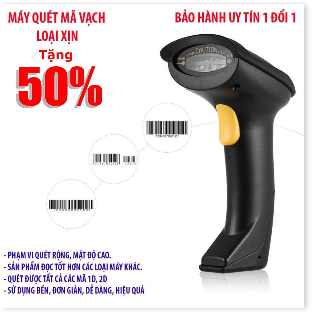 Máy Quét Mã Vạch ⭐ Đầu Đọc Mã Vạch ⭐ Súng Bắn Mã Vạch ... Wireless 2.4G Chất Lượng Cao ⚡ Bảo Hành 12 Tháng