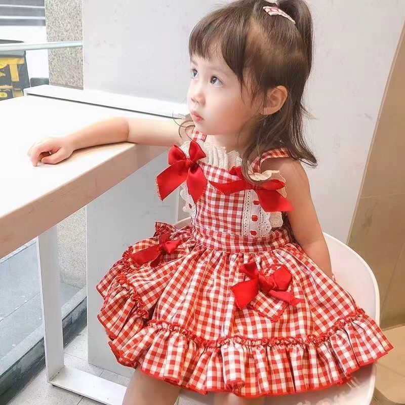 Đầm Công Chúa Hai Dây Phong Cách Lolita Thời Trang Mùa Hè Cho Bé Gái