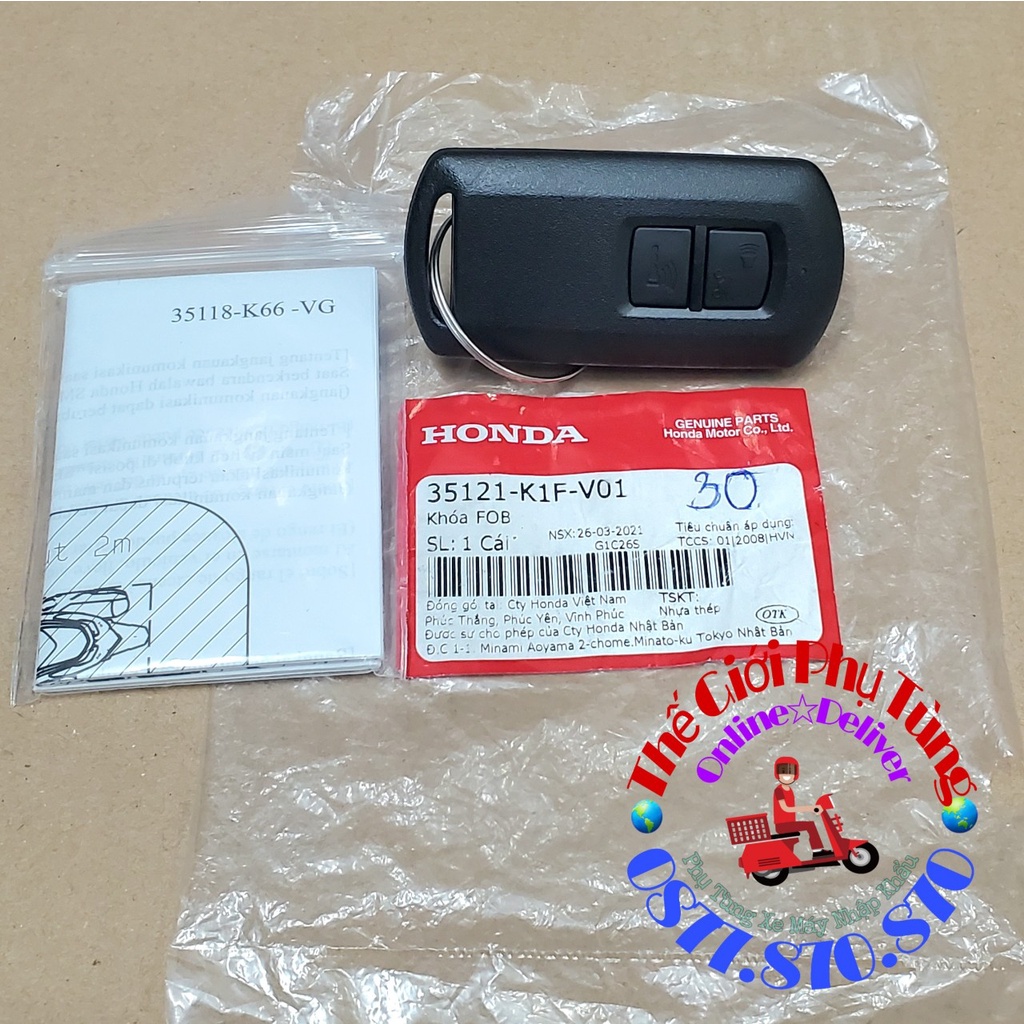 REMOTE - CHÌA KHÓA SMARTKEY AB 2020-2022 ZIN MỚI 35121-K1F-V01