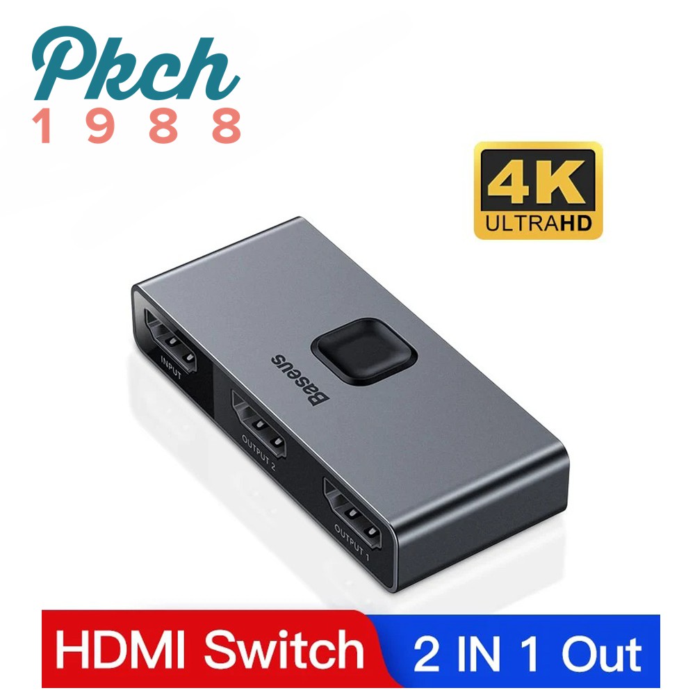 Hộp chia cổng HDMI hỗ trợ xuất 4K 2 chiều 1 chia 2 màn hình CHÍNH HÃNG BASEUS