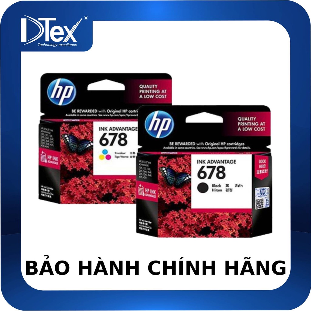 Mực in HP 678 - Combo Đen Và Màu - Hàng Chính Hãng