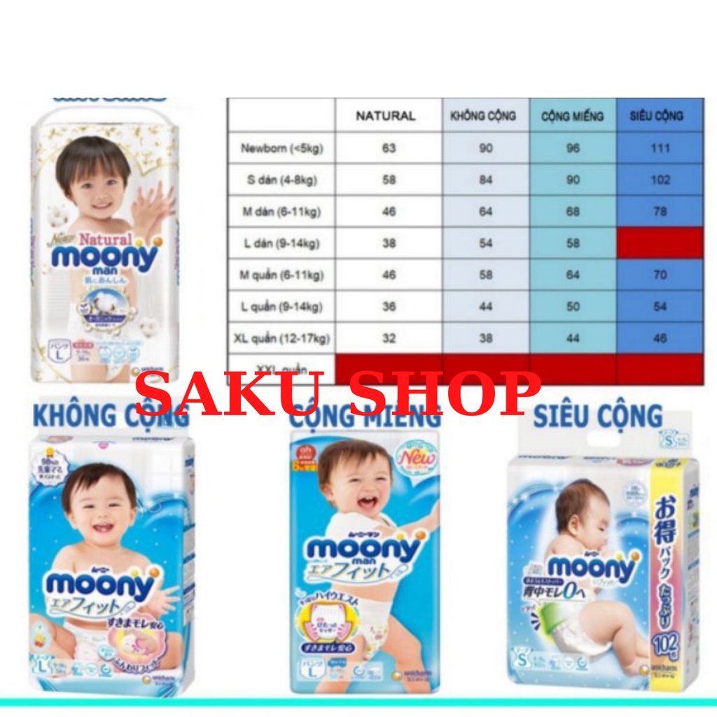 BỈM DÁN/QUẦN MOONYCỘNG MIẾNG/SIÊU CỘNG MIẾNG CÁC SIZE...