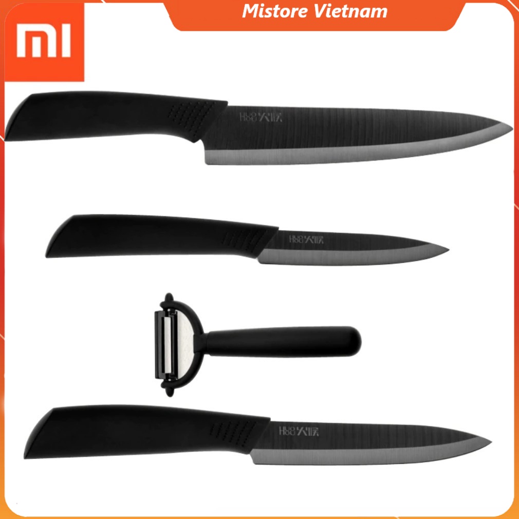Bộ Dao Nhiệt Gốm Nano HUO HOU Ceramic Xiaomi Mijia - Bộ 4 món