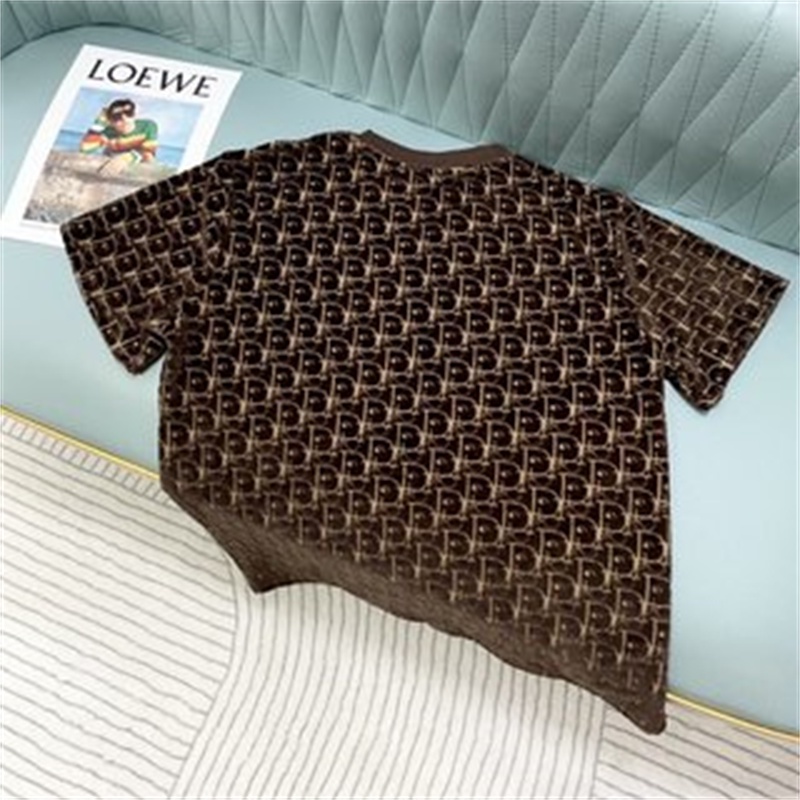 Áo Thun Tay Ngắn Cổ Tròn In Chữ DI&amp;R Bằng Cotton Thời Trang Cho Nam Và Nữ