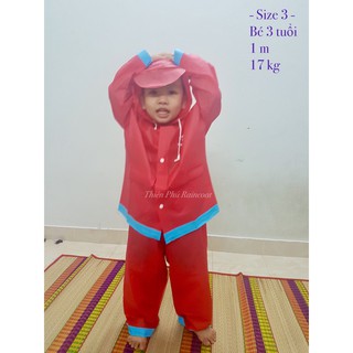 Áo mưa bộ cho bé Size 3