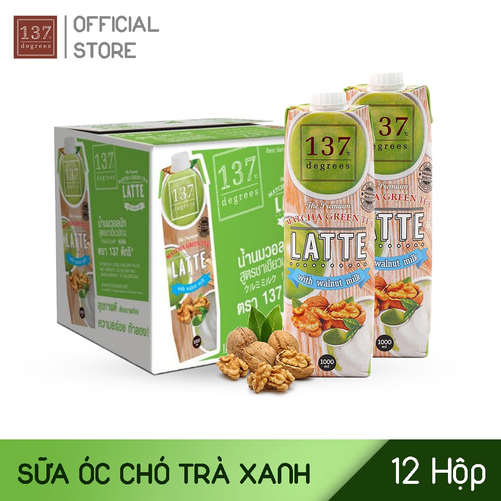 Thùng Sữa hạt ÓC CHÓ TRÀ XANH  - 12 Hộp 1000ml